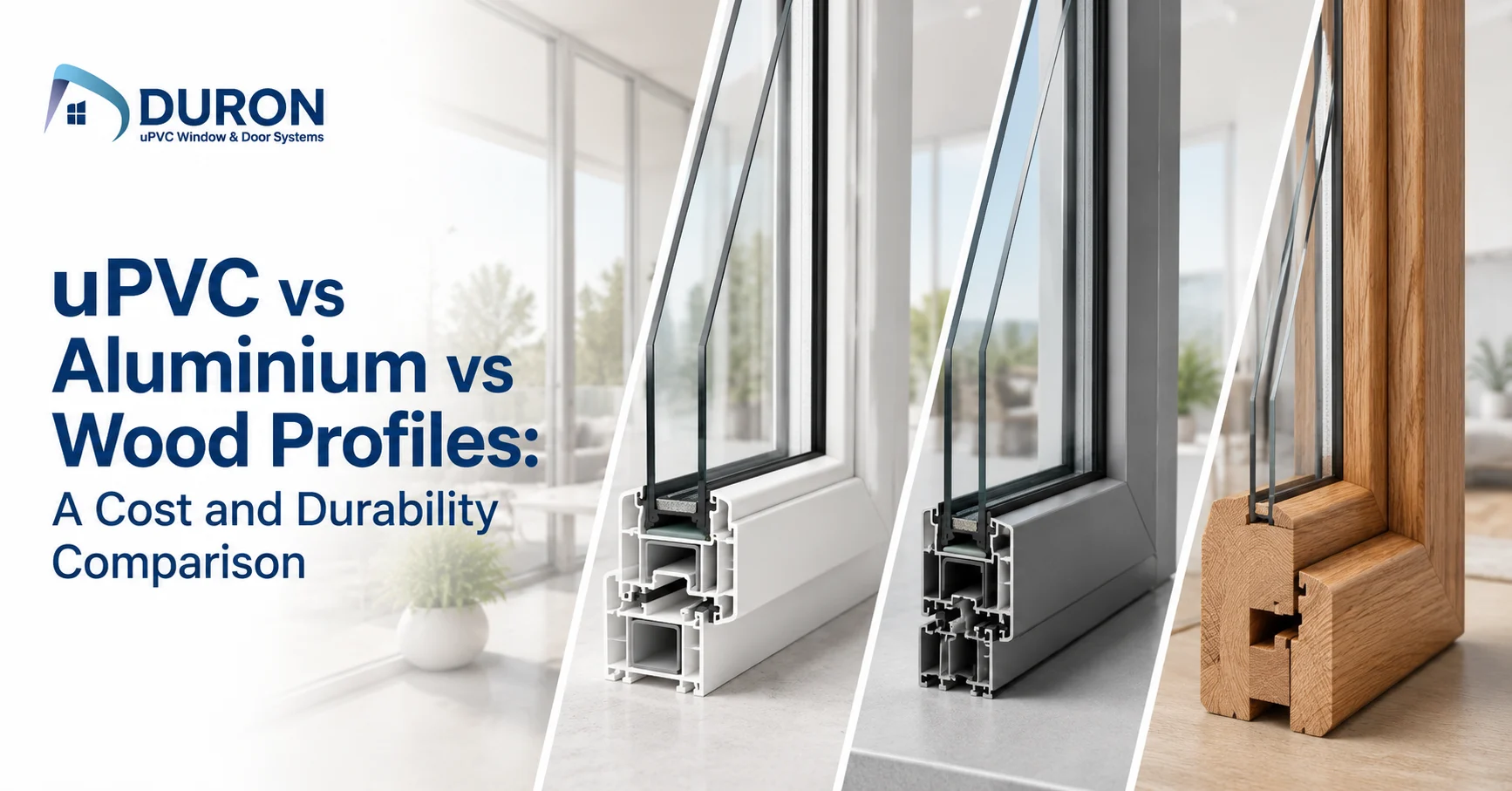 uPVC vs Aluminium vs Wood Profiles: A Cost and Durability Comparison