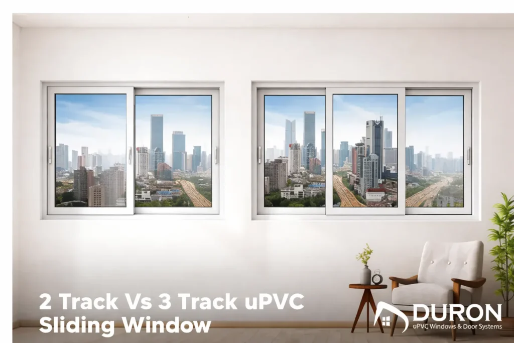 2 track vs 3 track UPVC sliding window comparison